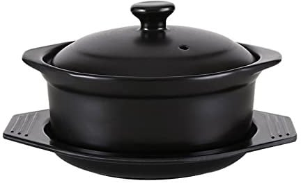 ABNNHK Olla de Sopa, tazón de Ramen para Fideos, ollas de Sopa de cerámica esmaltadas Negras, Cacerola para guisar, Gran Oferta, Olla de Cocina de cerámica Picante, Utensilios de Cocina