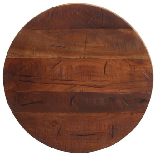 vidaXL Tischplatte, Holzplatte Platte für Tisch Esstisch Couchtisch, Ersatztischplatte Rund, Massivholzplatte, Ø 40x2,5cm Altholz Massiv