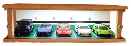 Modèle de scène de Simulation Modèle de Parking en Bois Massif 1:32, Simulation de scène de Voiture, modèle de Garage, Rangement de Jouets, Cache-poussière avec lumière