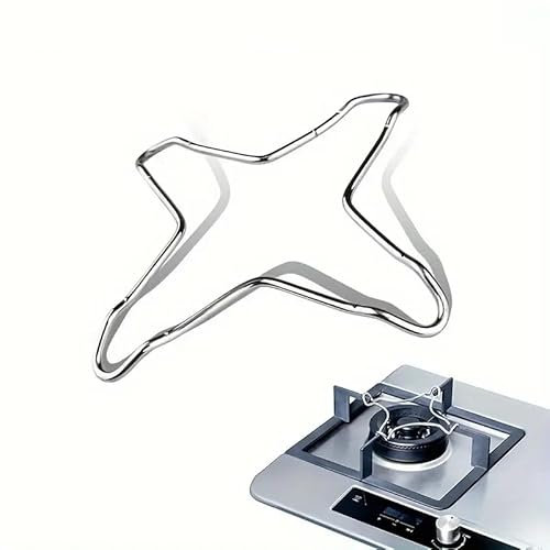 CHEFZOCO Soporte para Cocina de Gas, Soporte Anillo Wok, Soporte redondo para olla Moka, Rejilla para gas, Quemador, Reductor universal cocina, Acero Inoxidable, Color Plateado, Diámetro 130 mm