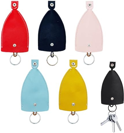 Étui pour Clé de Voiture,5 Pièces Étui à Clés en Cuir PU Portable Housse de clé de Voiture de Grande Capacité Porte-clés de Protection Etuis Porte-Clés pour Homme et Femme Clé de Voiture