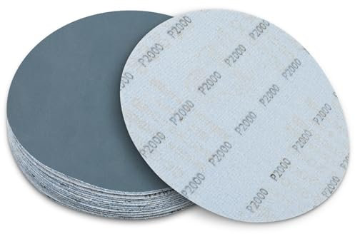150mm Schleifscheiben für Polieren Körnung 2000, Schleifpapier 150mm Klett für Exzenterschleifer (18 Stück)