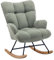 XH.Easy Go Schaukelstuhl Stillsessel Schaukelsessel mit Armlehnen Gepolsterter Schwingsessel Stillstuhl Sessel Relaxsessel für Wohnzimmer Schlafzimmer Babyzimmer, Bis 136kg Belastbar, Grün