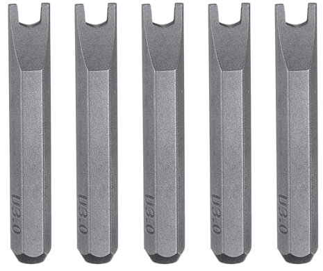 sourcing map 5pcs U3.0 U-Type Screwdriver Bit 5/32 Hex Shank 28mm Length S2 Steel Magnetic U-Shaped Head Hex Screw Driver Bits for Electric Manual Screwdrivers Precision Repair