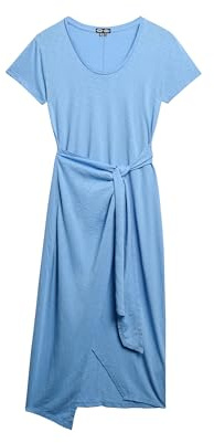 Superdry Damen Strukturiertes Midi-Wickelkleid