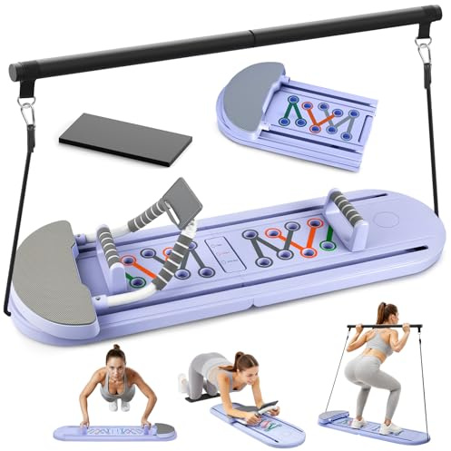 Pilates Reformer Pilates Board RDTOK 2026 Upgraded Reformer Pilates Maschine mit Automatischem Rückpral, Tragbare und Faltbare Pilates Boards Ideal für Anfänger und Profis für Zuhause Fitness