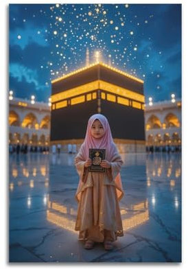 WJDYMX Islamische Kaaba-Lesung, digitale Malerei, dekoratives Gemälde, Leinwand, Wandposter und moderne Familienschlafzimmer-Dekoration, 30 x 45 cm