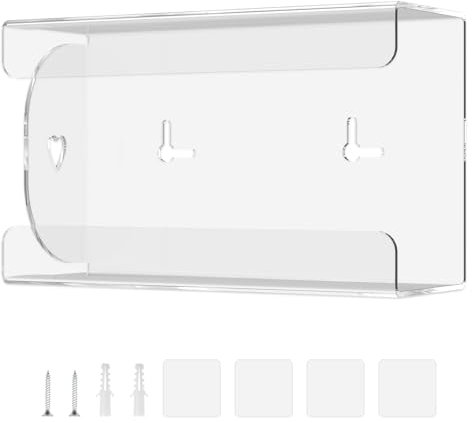 KTCINA Acrylic Glove Box Holder, Wall Mounted Gloves Dispenser 2 Installation Styles Wall Glove Dispenser Gloves Tissue Box with Mounting Accessories for Kitchen Lab Garages Office