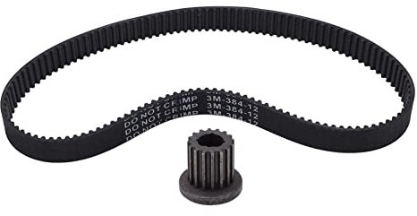 Koieam Antriebsgürtel, 384 12 Gummi Antriebsgürtel Timinggürtel 16T 8mm Timing Riemenscheibe für Elektroroller