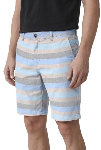 Enorsia Mens Textured Striped Chino Shorts Lightweight Summer Mens Shorts with Soft Fabric Multicolour Stripe Design Side and Rear Pockets – Casual Holiday Wear for Warm Days
