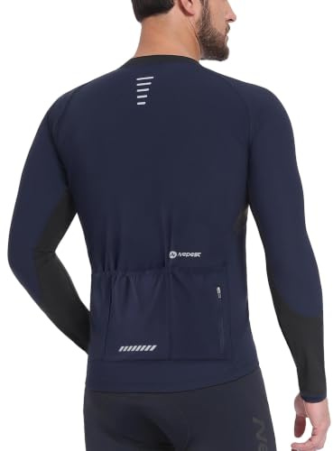 Nepest Men's Cycling Jerseys with 4 Pockets Breathable Moisture Wicking | 4 Rear Pockets, UPF 50+, Quick-Dry, Breathable, Front Short Back Long, Silicone Anti-slip Strip, 4-Way Stretch, Zipper Garage
