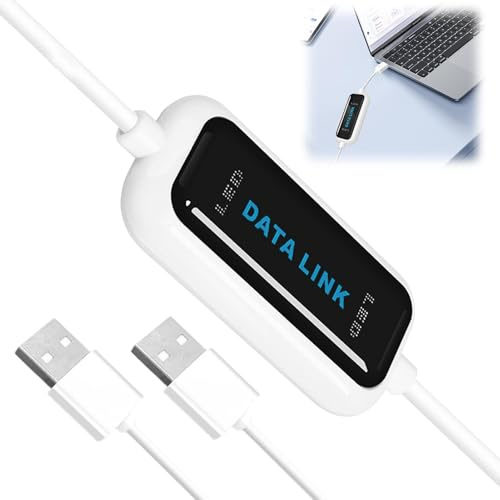 Quvxzy USB 2.0 High-Speed Datenübertragungskabel, 480Mb/s PC zu PC USB Kabel für Windows 11/10/8/7/XP/Vista, Plug & Play File Transfer Link Kabel zwischen Computern & Laptops