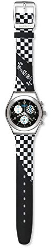 Swatch yms114 – Armbanduhr, Lederband schwarz