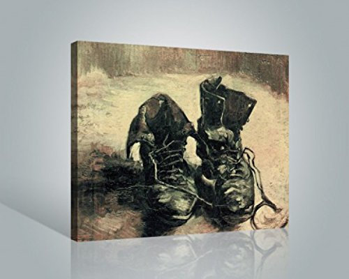 1art1 Vincent Van Gogh Poster Stilleben, Ein Paar Schuhe, 1886 Bilder Leinwand-Bild Auf Keilrahmen | XXL-Wandbild Poster Kunstdruck Als Leinwandbild 50x40 cm