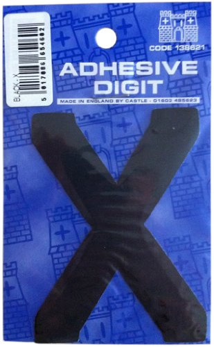 Castle DPX12X Self Adhesive Letter 'X' 3-inch - Black (Pack of 12)