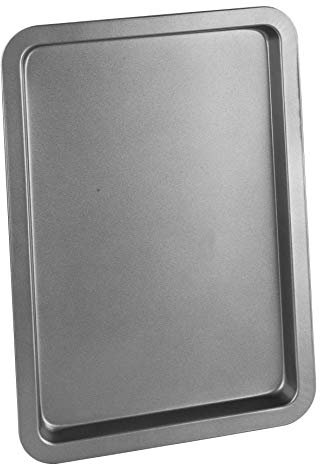 Chef Aid Non-Stick Carbon Steel Baking Tray, Durable Non Stick Coating, Fridge and Freezer Safe, Perfect for Baked Goods and Roasting, 33 cm x 21.5 cm, Robust Essential Oven pan, Grey,33x21.5cm