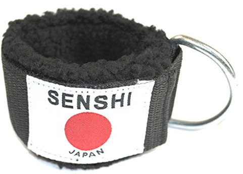 Senshi Japan Fur (Black) Weight Lifting Ankle Straps/Wrist Straps - Versatile Gym Essential Premium Comfort Durability, Multi-Functional Workouts, Trusted By UK Athletes