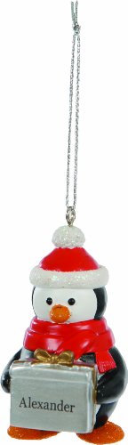 Süße Weihnachtsbaum-Dekoration, Hängefigur in Form eines Pinguins Customised - Add your own name