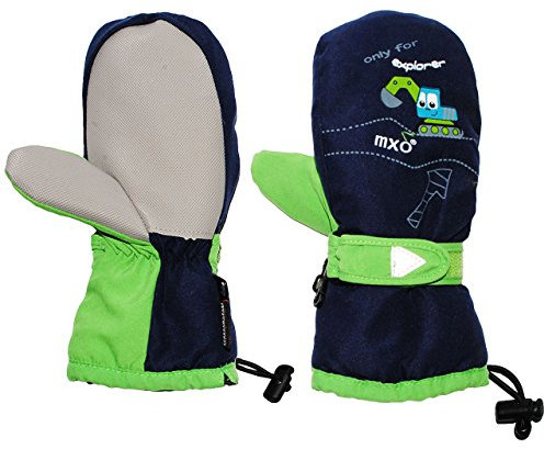 alles-meine.de GmbH Fausthandschuhe - Bagger - Auto dunkel blau - Gr. 4-5 Jahre - mit langem Schaft - Thermo gefüttert Handschuhe Thermohandschuhe - wasserdicht + atmungsak..