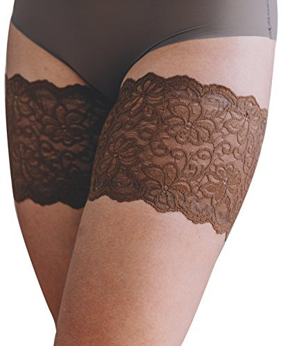 Bandelettes Original Anti-Chafing Thigh Bands – Patented Elastic Design to Prevent Thigh Rub – Comfortable, No-Slip, Skin-Friendly – Size B (Medium, 58–62 cm), Chocolate Dolce