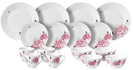 Royal Albert Miranda Kerr Everyday 40034013 Service de Table 16 pièces en Porcelaine Blanc