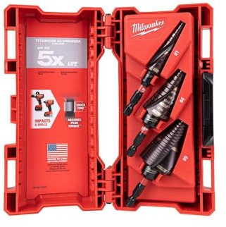 Milwaukee 48-89-9254 SHOCKWAVE High Speed Steel Impact Duty Step Bit 3 pc Set