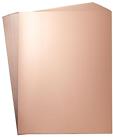 Genie Crafts Pappe Roségold (Set, 24 Blatt) - Metallic Schimmernd, 350 g/m², Einseitig Bedruckt - Bastelpapier, Bastelkarton - 21,6 x 27,9 cm