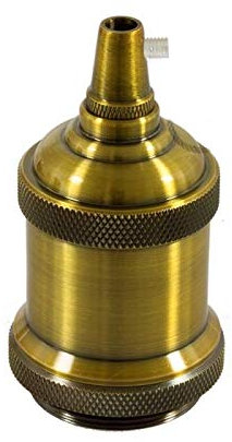 Douille E27 en aluminium vintage avec serre-câble en métal. (Laiton)