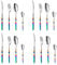 Bisda Stainless Steel Flatware Rainbow Coloured Handle Iridescent Cutlery set 16 piece Eco-friendly Silverware Service for 4, Tableware Dinner sets for Party Outdooor Camping Travel, Dishwasher Safe