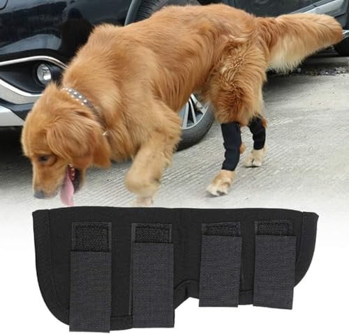 Zerodis Dog Leg Cover, Anti-Lick Pet Knee Protective Case Dog Leg Assist Support Pad Wound Recovery Cover(S-Black)