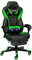 Fullwatt Racing Gaming Chair for adults with Footrest and Massage Lumbar Pillow, Swivel Height Adjustable Reclining PU Leather Video Game Chair, E-Sports Gaming Chair Big and Tall(Green)
