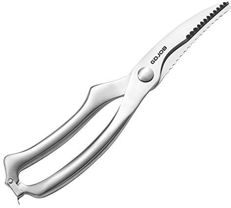 Geflügelschere, Hochleistungsküchenschere - Federbelastete Lebensmittelschere, Mehrzweck-Küchenschere aus Edelstahl zum Schneiden von Hühnchen, Geflügel, Meeresfrüchten, Gemüse, Knochen, Fleisch