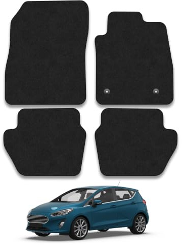 Fits Ford Fiesta (2017-2023) Carpet Car Mats | Black Edge Trim Tailored Fit Floor Mats Full Coverage Protection Accessories Easy Clean Anti Slip Made in the UK