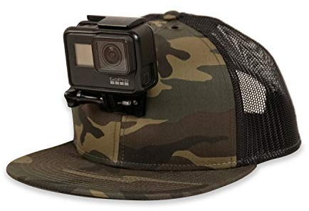 ActionHat Camo Flat Bill – Patentierte schwimmende Hut-Halterung, Handyhalter, kompatibel mit GoPro Hero 9/8/7/6/5/4/3 Action Kamera