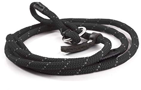 Gee Tac Figure of Eight Soft Hi Viz Dog Lead - BLACK