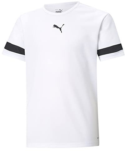 PUMA Unisex Kinder Teamrise Jersey Jr Shirt, Puma White-puma Black-puma White, 140 EU