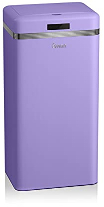 SWAN SWKA4500PURN Retro-Mülleimer, quadratisch, 45 l, Violett, Einheitsgröße