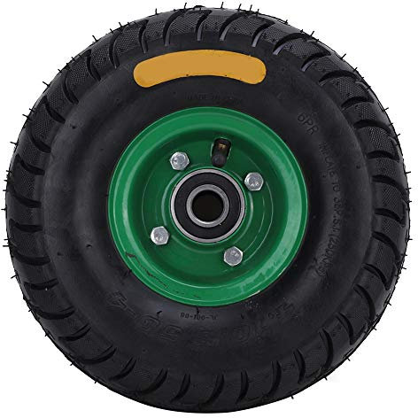 Ruota per carriola, 10,5 pollici 4,10/3,50-4 Carrello portautensili con cuscinetti in gomma gonfiabile 6204-2RS integrato ruota per pneumatici per ruota carriola, carico massimo 250 kg