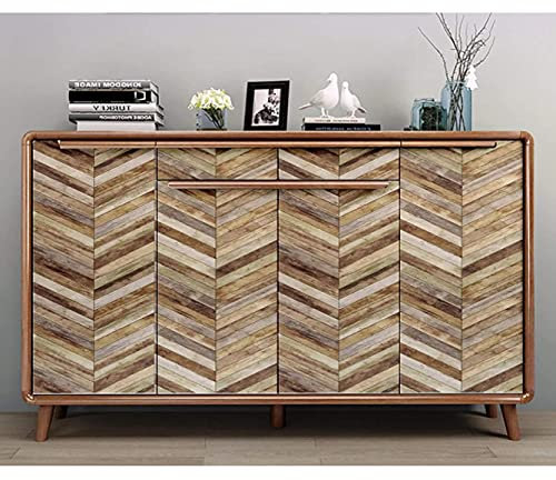 Handpainting Peel and Stick Wallpaper Herringbone Wood Panel Self-Adhesive Prepasted Wallpaper Wall Mural 3Mx45Cm