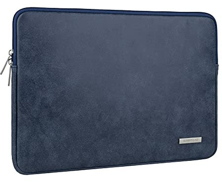 RAINYEAR 14 Pollici Custodia Protettiva per Laptop PC Computer Sleeve Impermeabile Caso Synthetic Pelle Scamosciata Leather Borsa,Compatibile con 14 Notebook Ultrabook Chromebook,Profondo Blu
