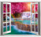 murando 3D WANDILLUSION Wandbild Natur Fototapete Poster XXL Fensterblick Vlies Leinwand Panorama Bilder Dekoration Landschaft Wasserfall Bäume 210x150 cm c-B-0128-c-a