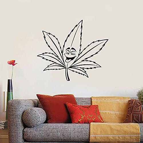 QIANGTOU Weed Face Wandtattoo Club Vinyl Wandaufkleber Dekoration Zubehör Für Wohnzimmer Art Deor 42x48cm