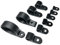 JLB Plastics UK - Black Plastic R Type P Clip Clamp for Conduit, Cable, Hose, Pipe. Screw Mount (Pack of 100, Size: 6.3mm)