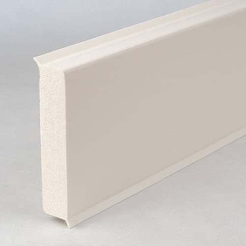 PROVISTON | Kunststoff Sockelleiste | Hartschaum PVC | Weiß | 12 x 60 x 2500 mm | Glatt | Wasserfest | Hochwertige Fußleiste | Einfache Montage