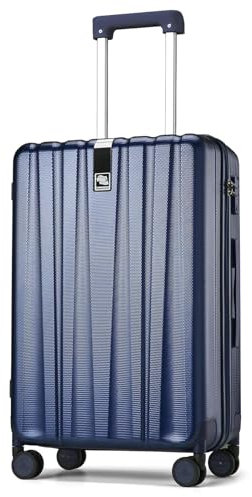 Hanke Upgrade Handgepäck 34 x 22 x 54 cm Airline-zugelassen, 20 Zoll Leichter Hartschalen-Kabinenkoffer PC-Reisekoffer mit Spinner-Rädern und TSA-Schloss(20 Zoll-Dunkelblau)