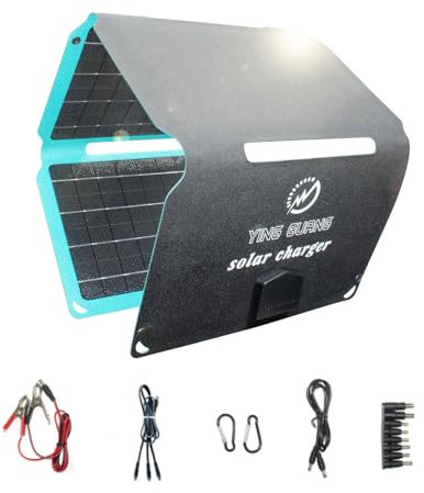 36W Panneau Solaire Pliable ETFE Monocristallin Solaire Panneau - Portable Solaire Chargeur- avec Type C - DC, USB, 3 Sorties pour Camping, Batterie 12V, téléphone Portable, Ordinateur Portable