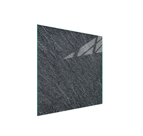 DarHuas Herdabdeckplatte 50x52 cm 1-teilig Ceranfeldabdeckung Induktion Herdschutz Spritzschutz Glasplatte Deko Schneidebrett, Schiefer Grau