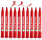 PENOL Whiteboard-Marker, 10 Whiteboard Stifte in der Farbe Rot – 850, 2–5 mm Keilspitze, trocken abwischbarer Marker mit Nordic Swan Ecolabel, geruchlose Folienstifte für Büro und Schule