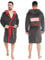 Marvel Mens Dressing Gown, Fleece Hooded Robe Official Nightwear S - 2XL (SMALL, GREY)