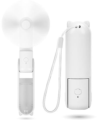 OHLGT Mini Ventilador de Mano, 3 Velocidades Recargable Mini Ventilador de Mano Silencioso [9-15 Horas de Trabajo], Ventilador USB Portátil con Power Bank para Viajes, Exteriores o Interiores